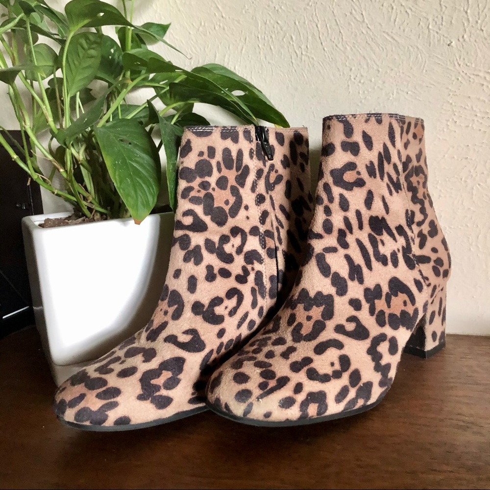 Time and Tru Cheetah Print Ankle Boots